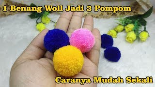 5 cara membuat pom pom dari benang wol  diy pom pom rug bedroom decor tutorial [upl. by Jaco]