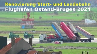 Renovierung Start und Landebahn Flughafen OstendBruges  Renovatie van de landingsbaan 2024 [upl. by Viviane850]