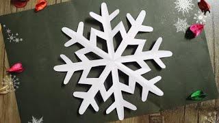 How to make 6pointed snowflake with paper and scissorChristmas decoration ideas [upl. by Nueormahc]