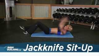 Jackknife Sit Up  Core  Abs  Bodybuildingcom [upl. by Auberta]