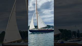 Herreshoff S boat whooshes past us in Bristol Harbor where it was built over a century ago [upl. by Mitzi]