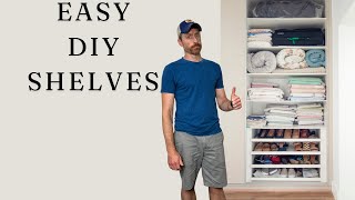 Easy DIY Closet Shelving Build simple shelf for closet [upl. by Berlyn278]