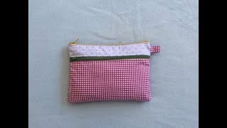 DIY Lined Double Zipper Pouch  tutorial [upl. by Kcir]