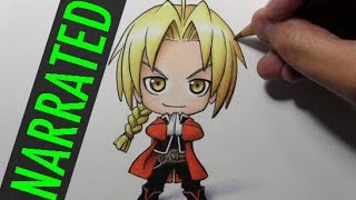 How to Draw Chibi Edward Elric From Fullmetal Alchemist [upl. by Dnalyar]