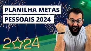 Planilha de Metas Pessoais para 2024 Planejamento e Análise  Baixe Grátis [upl. by Olaznog]