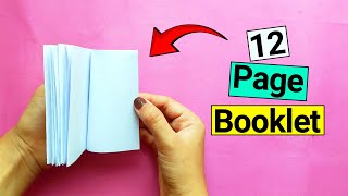 How to Make a 12Page Booklet from Paper  GlueFree [upl. by Oigroeg797]