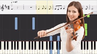 Barcarolle  Jacques Offenbach  Violin and Piano Tutorial with sheet music [upl. by Anilys]