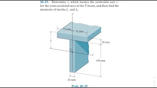 Statics 1029  Determine the ȳ and then find the moments of inertia Ix and Iy [upl. by Llemhar]