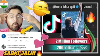 Imran Khan Pti TikTok World Record  3 Million Followers In One Day  Indian Reaction [upl. by Ytinirt]