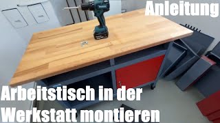 Arbeitstisch in der Werkstatt montieren  Küpper Metall Werkbank Montage Anleitung [upl. by Leund]