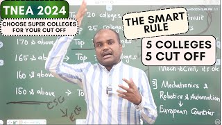 TNEA 2024  5 Colleges 5 Cut Off  இந்த SUPER RULEஐ Apply செய்தால் Top Collegeஐ தெரிந்து கொள்ளலாம்✅ [upl. by Ecneps]