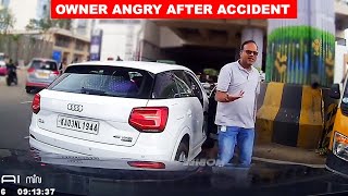 TATA वाले ने करवा दिया AUDI का नुकसान  भड़क गए OWNER 😢 LIVE ACCIDENT RECORDED IN DAHCAM [upl. by Tteltrab]