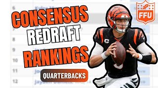 Consensus Redraft Rankings Quarterbacks [upl. by Charlet]