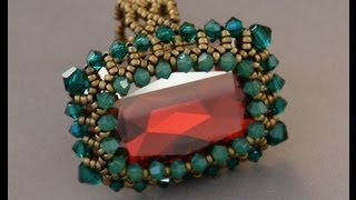 Sidonias handmade jewelry  How to bezel a 27x185mm Swarovski square cabochon [upl. by Cesaro749]