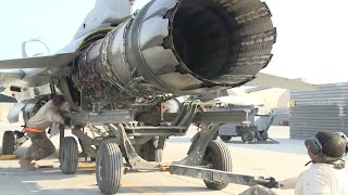 F16 Fighter Jet Engine Removal HD [upl. by Thacher185]