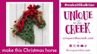 Beautiful Christmas Horse Head Floral Wreath on UITC Horse Board [upl. by Haduj]