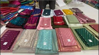 Chickpet Bangalore wholesale sareesDesigner sareesSingle saree courier available [upl. by Angelis520]