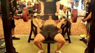 Greg quotMutantquot Doucette WPC 90 kg world record 221kg bench press raw [upl. by Ecneralc69]