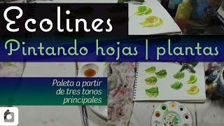 Como pintar hojas  plantas con ecolines [upl. by Keyek]