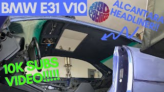 How to To Reskin A New Alcantara Headliner In This E31 S85 [upl. by Pillihp]