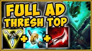 TROLL OR 200 IQ BUILD FULL AD THRESH TOP HAS UNREAL BURST THRESH SEASON 9 TOP  League of Legends [upl. by Skcirdnek]