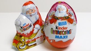 Kinder Maxi Surprise EGG Santa Claus Christmas 2015 EDITION [upl. by Troyes]