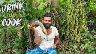 Caryota Urens recipe by a village boy  How to cook a kithul flower in village style  village life [upl. by Aratahc]