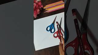 3d scissors ✂️ 3d art scissors youtubeshorts trending artistvarshaverma [upl. by Nesiaj]