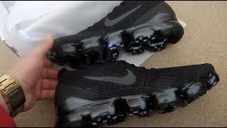 NIKE AIR VAPORMAX FLYKNIT 3 TRIPLE BLACK REVIEW AND ANSWERING YOUR QUESTIONS [upl. by Rihat86]