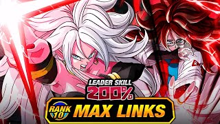 HOW GOOD IS SHE LEVEL 10 LINKS 100 DOKKANFEST TRANSFORMING ANDROID 21 DBZ Dokkan Battle [upl. by Bridie]