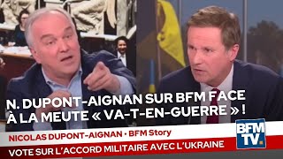 N DupontAignan sur BFMTV face à la meute « vatenguerre »  12032024 [upl. by Nyliram623]