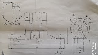 Third Angle Orthographic In Sectional Drawing N2  Part 1️⃣ [upl. by Enaoj]