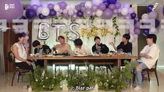 INDO SUB 2022 FESTA BTS 방탄소년단 ‘Real BTS Dinner Party’ 2022BTSFESTA [upl. by Kama]