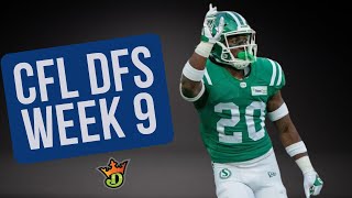 CFL DFS Week 9 Picks  DraftKings [upl. by Bayer]