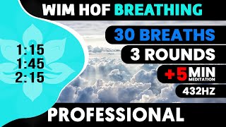 Professional Wim Hof Guided Breathing  3 Rounds  30 Breaths  5 min Meditation  432hz [upl. by Avrom695]