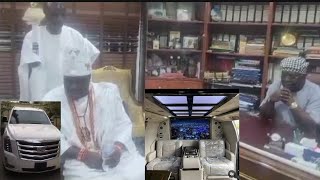 SENATOR OMISORE GIFTS THE OONI OF IFE OBA ADEYEYE OGUNWUSI A BULLETPROOF CADILLAC ESCALADE JEEP [upl. by Aicemaj]