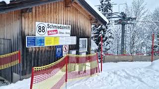 SkiWelt naar de Schmiedalmlift Ellmau 8 januari 2024 [upl. by Ecitsuj129]