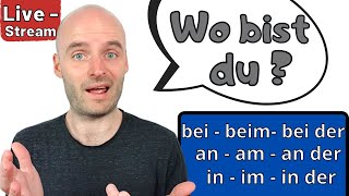 Lokale Präpositionen für die Frage Wo bist du  Deutsch lernen  A2 B1 B2 [upl. by Adnir]