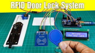 RFID door lock access control system  How to make an RFID door lock system using Arduino [upl. by Thenna708]