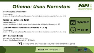 Oficina do Programa FAPI Usos Florestais [upl. by Athallia]