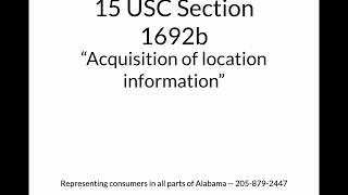 Part Three  FDCPA Section 1692b Acquisition of location information [upl. by Knick]