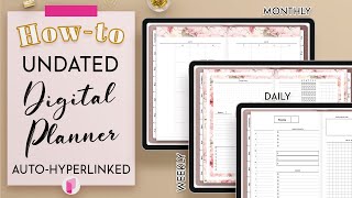 How to make an Undated Digital Planner  Fully Linked [upl. by Alaj]