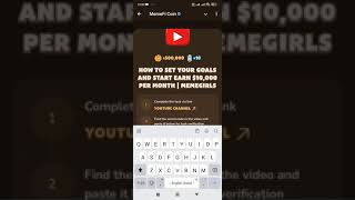 How To Set Your Goals and Start Earn 10000 per Month Memefi Video code  Memefi YouTube video code [upl. by Redliw]