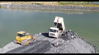 Building a New Road Foundation Connecting to Using SACHMAN Dump trucks and SHANTUI Dozer Working [upl. by Rori]