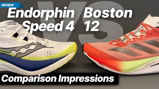 Saucony Endorphin Speed 4 vs Adidas Boston 12 [upl. by Bohlen]