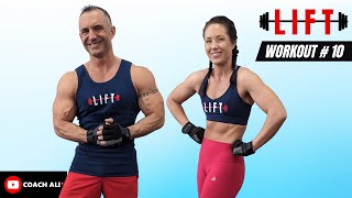 LIFT SERIES 10 💪 Home Barbell Workout Full Body ✅ by Coach Ali Dumbbell Compatible [upl. by Azelea]