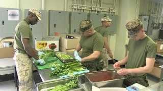 US Marine Chefs Chow Hall Preparation [upl. by Kiernan395]