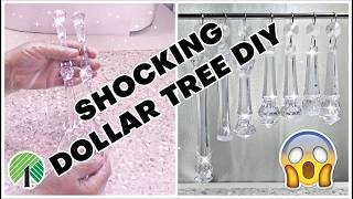 BRILLIANT DIY DOLLAR TREE CRYSTAL Chandelier PENDANT Hack  Shocking DOLLAR STORE idea [upl. by Glen]