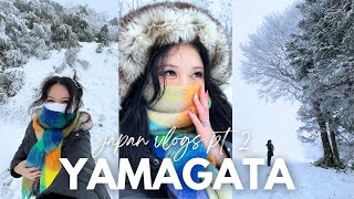 WINTER WONDERLAND in YAMAGATA ☃️  snow at zao onsen mountaintop temple amp trying yonezawa wagyu [upl. by Neyuq894]