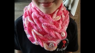 Smaller size braided cowl crochet scarf  easy tutorial child size small adult CrochetNuts [upl. by Ellenod]